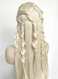 Platinum Blonde Braided Lace Front Synthetic Wig LF2152