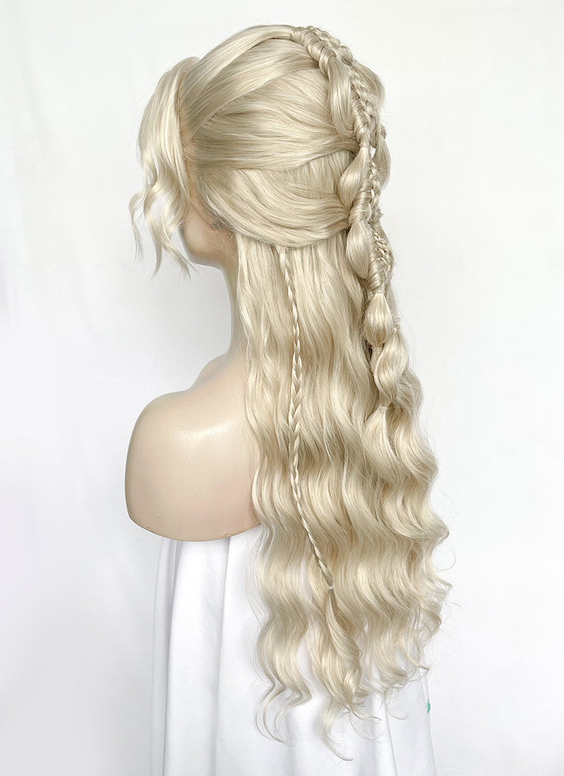 Pastel Ash Blonde Braided Lace Front Synthetic Wig LF2156