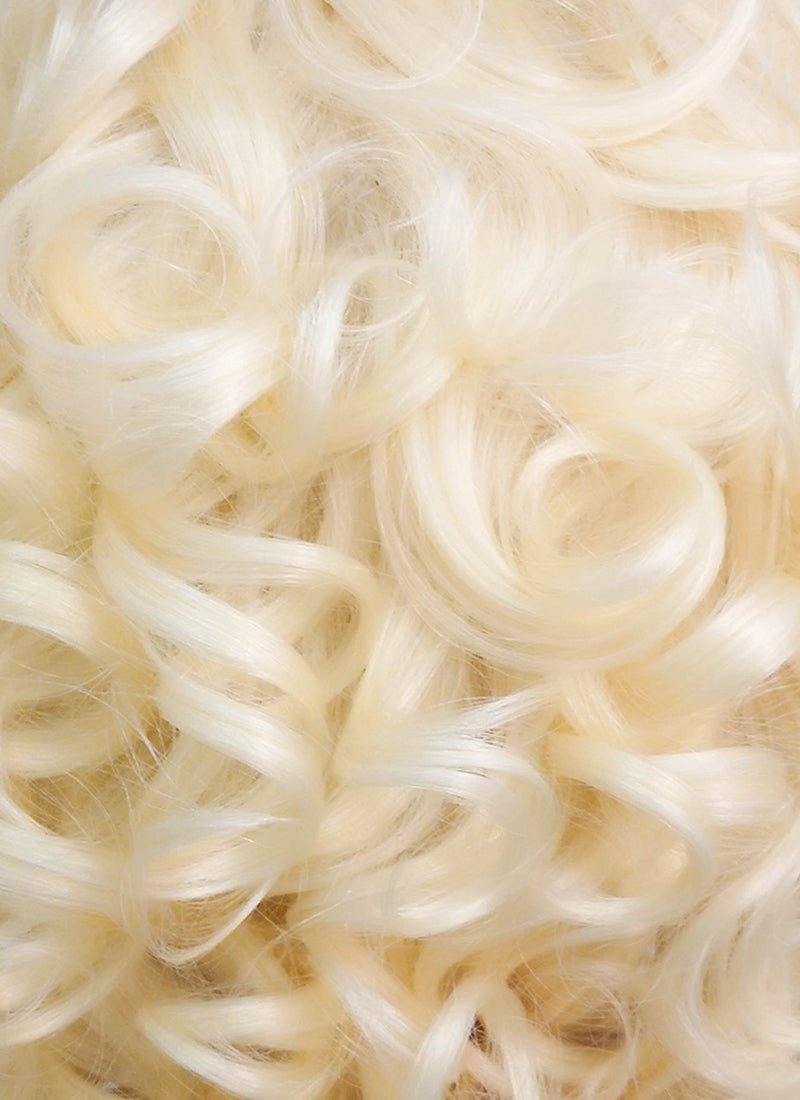 Light Blonde Curly Bob Lace Front Synthetic Wig LF235