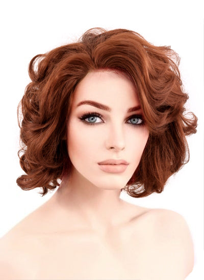 Auburn Wavy Bob Lace Front Synthetic Wig LF253