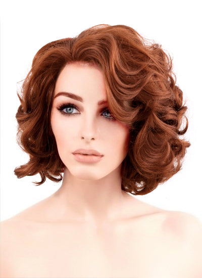 Auburn Wavy Bob Lace Front Synthetic Wig LF253