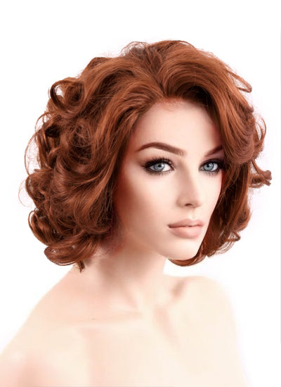 Auburn Wavy Bob Lace Front Synthetic Wig LF253