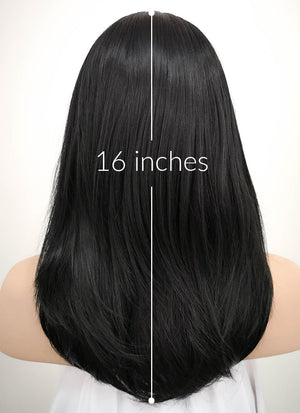 Jet Black Straight Bob Lace Front Synthetic Wig LF262