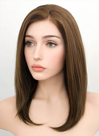 Brunette Straight Bob Lace Front Synthetic Wig LF268