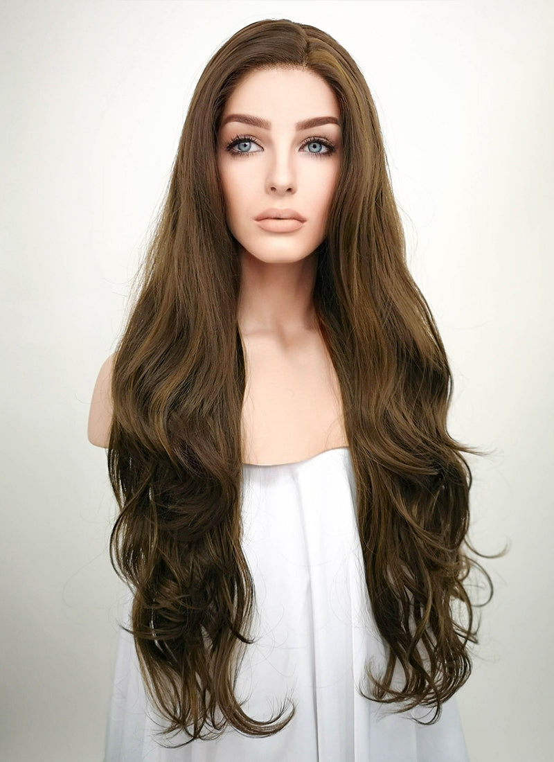 Brunette Wavy Lace Front Synthetic Wig LF321