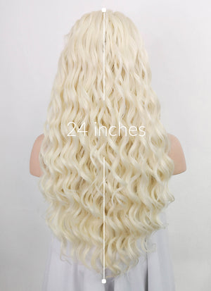 Light Blonde Wavy Lace Front Synthetic Wig LF3225