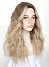 Balayage Blonde Highlights Money Piece Wavy Lace Front Kanekalon Synthetic Wig LF3233