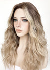 Balayage Blonde Highlights Money Piece Wavy Lace Front Kanekalon Synthetic Wig LF3233