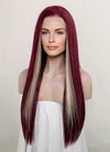 Dark Red Mixed Blonde Straight Lace Front Kanekalon Synthetic Wig LF3261
