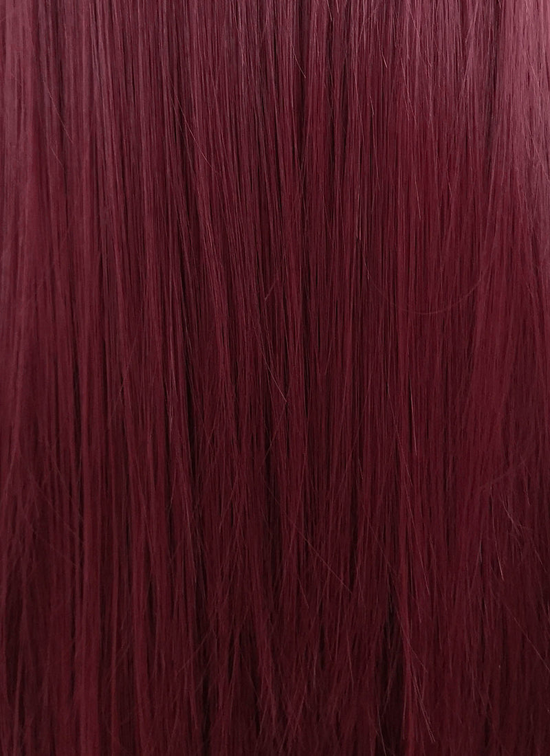 Dark Red Mixed Blonde Straight Lace Front Kanekalon Synthetic Wig LF3261