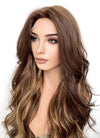 Brown Mixed Blonde Wavy Lace Front Synthetic Wig LF3275