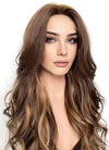Brown Mixed Blonde Wavy Lace Front Synthetic Wig LF3275
