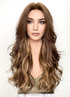 Brown Mixed Blonde Wavy Lace Front Synthetic Wig LF3275
