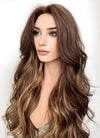 Brown Mixed Blonde Wavy Lace Front Synthetic Wig LF3275