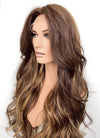 Brown Mixed Blonde Wavy Lace Front Synthetic Wig LF3275