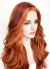 Orange Mixed Auburn Wavy Lace Front Synthetic Wig LF3284