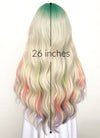 Blonde Rainbow Color Wavy Lace Front Synthetic Wig LF3288