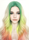 Blonde Rainbow Color Wavy Lace Front Synthetic Wig LF3288