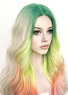 Blonde Rainbow Color Wavy Lace Front Synthetic Wig LF3288