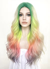 Blonde Rainbow Color Wavy Lace Front Synthetic Wig LF3288