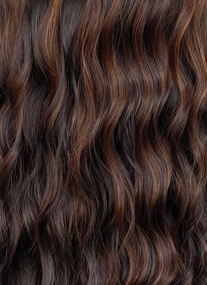 Brunette Mixed Brown Wavy Lace Front Synthetic Wig LF3300