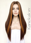 Brown And Ginger Money Piece Straight Lace Front Kanekalon Synthetic Wig LF3301