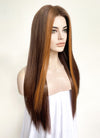 Brown And Ginger Money Piece Straight Lace Front Kanekalon Synthetic Hair Wig LF3301