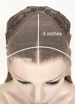 Brown And Ginger Money Piece Straight Lace Front Kanekalon Synthetic Hair Wig LF3301