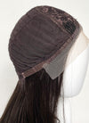 Brunette And Burgundy Money Piece Curtain Bangs Wavy Lace Front Synthetic Wig LF3302
