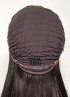 Brunette And Burgundy Money Piece Curtain Bangs Wavy Lace Front Synthetic Wig LF3302