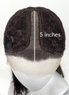Brunette And Burgundy Money Piece Curtain Bangs Wavy Lace Front Synthetic Wig LF3302