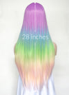 Purple Rainbow Color Straight Lace Front Synthetic Wig LF3304