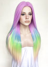 Purple Rainbow Color Straight Lace Front Synthetic Wig LF3304