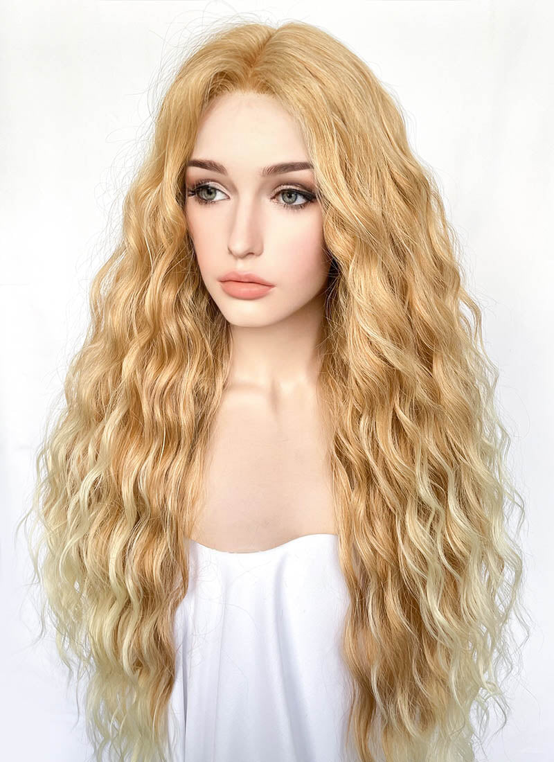 Two Tone Blonde Curly Lace Front Synthetic Wig LF3311