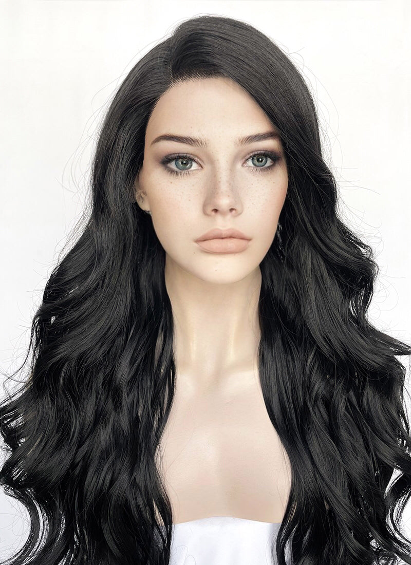 Black Wavy Lace Front Synthetic Hair Wig LF3314