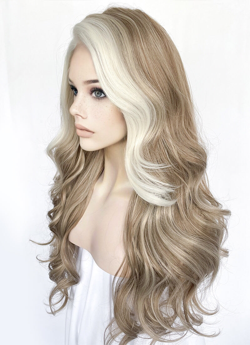 Mixed Blonde Wavy Lace Front Synthetic Hair Wig LF3315