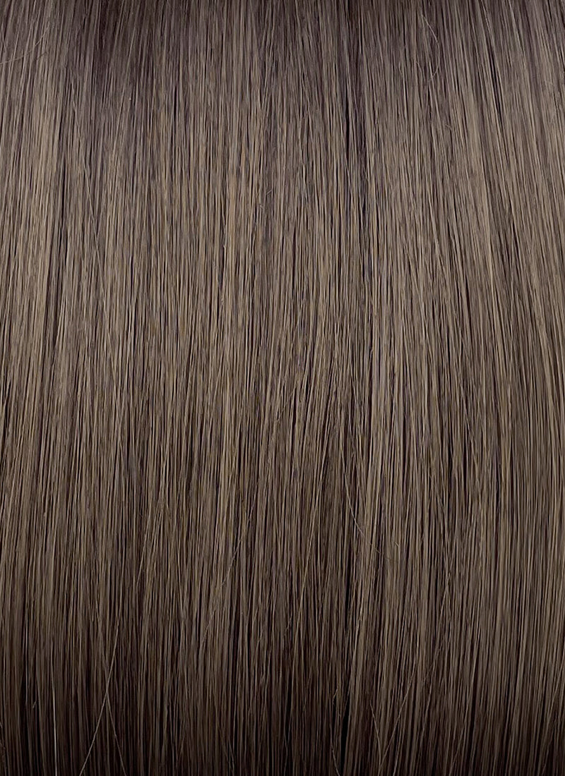 Brunette Curtain Bangs Straight Lace Front Synthetic Bob Hair Wig LF3322