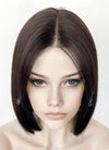 Brunette Curtain Bangs Straight Lace Front Synthetic Bob Hair Wig LF3323