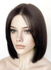 Brunette Curtain Bangs Straight Lace Front Synthetic Bob Hair Wig LF3323