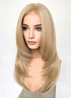 Blonde Curtain Bangs Straight  Layered Hush Cut Lace Front Synthetic Hair Wig LF3332