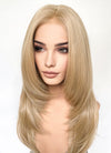Blonde Curtain Bangs Straight  Layered Hush Cut Lace Front Synthetic Hair Wig LF3332