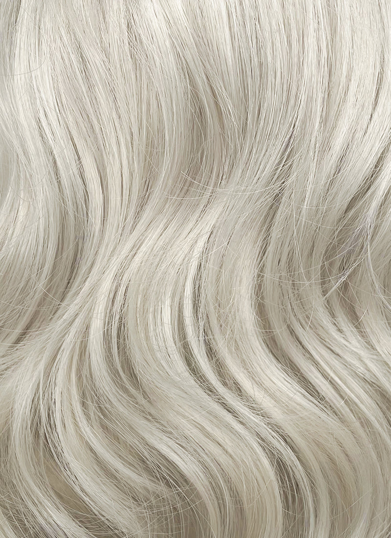 Pastel Blondish Grey Wavy Bob Lace Front Synthetic Wig LF369