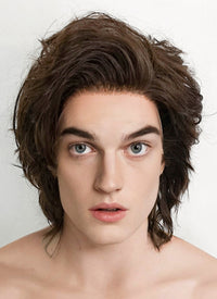 Stranger Things Steve Harrington Brunette Wavy Lace Front Synthetic Men's Wig LF407A