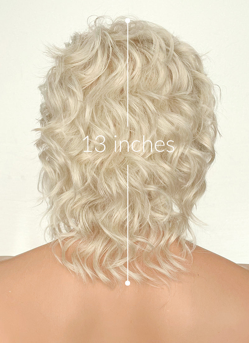 Light Ash Blonde Wavy Lace Front Synthetic Men's Wig LF407E