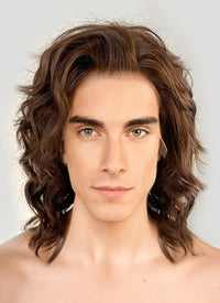 Brunette Wavy Lace Front Synthetic Men's Wig LF407G