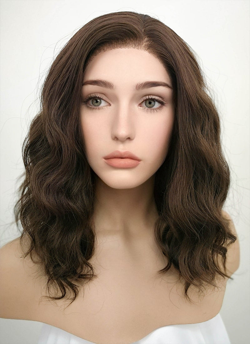 Brunette Wavy Bob Lace Front Synthetic Wig LF407