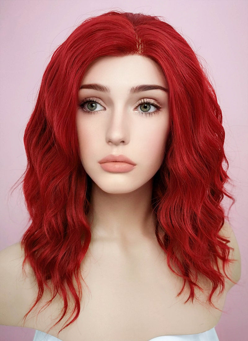 Red Wavy Lace Front Synthetic Wig LF408