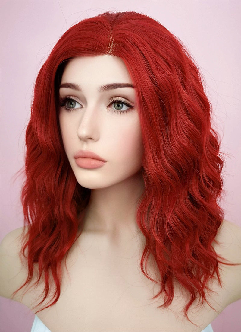 Red Wavy Lace Front Synthetic Wig LF408