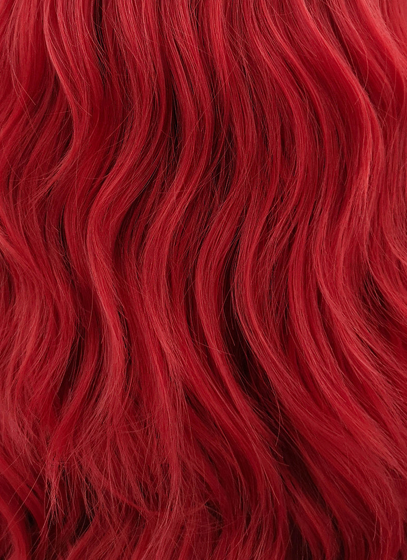 Red Wavy Bob Lace Front Synthetic Wig LF408