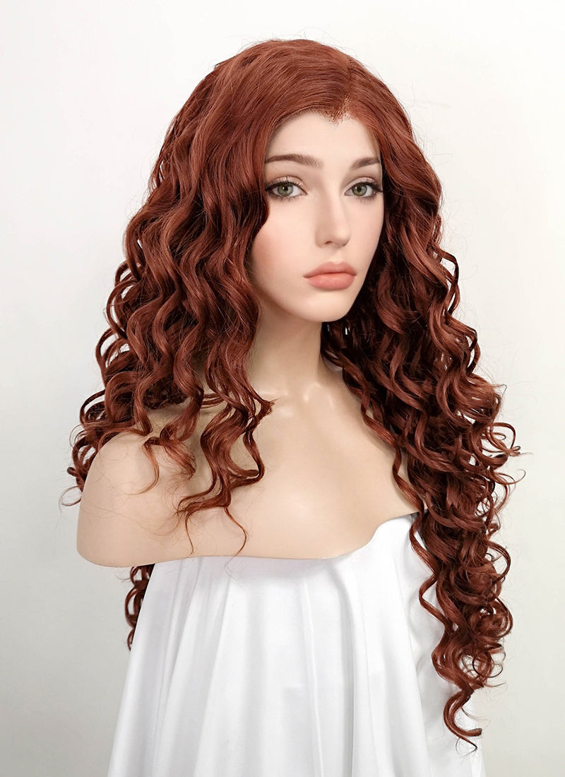 Auburn Curly Lace Front Synthetic Wig LF5027